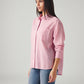 Women's Solid Relaxed Fit Linen Shirt - Side View