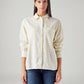 Women's Striped Relaxed Fit Linen Shirt - Front View