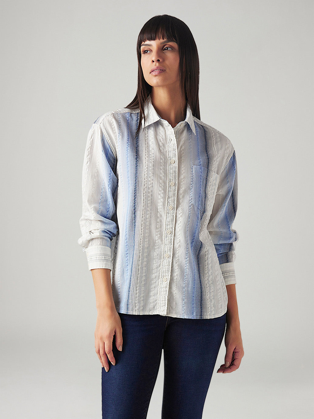 Women's Striped Relaxed Fit Shirt
