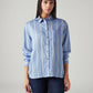 Women's Striped Relaxed Fit Shirt - Front View