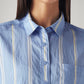 Women's Striped Relaxed Fit Shirt - Detail View