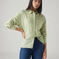 Women's Solid Relaxed Fit Linen Shirt - Styleshot View