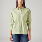 Women's Solid Relaxed Fit Linen Shirt - Front View
