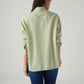 Women's Solid Relaxed Fit Linen Shirt - Back View