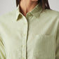 Women's Solid Relaxed Fit Linen Shirt - Detail View