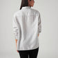 Women's Striped Relaxed Fit Linen Shirt - Back View