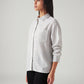 Women's Striped Relaxed Fit Linen Shirt - Side View