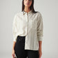 Women's Striped Relaxed Fit Linen Shirt - Styleshot View