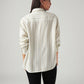 Women's Striped Relaxed Fit Linen Shirt - Back View