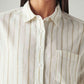 Women's Striped Relaxed Fit Linen Shirt - Detail View