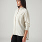 Women's Striped Relaxed Fit Linen Shirt - Side View