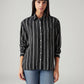 Women's Striped Relaxed Fit Shirt - Front View