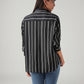 Women's Striped Relaxed Fit Shirt - Back View