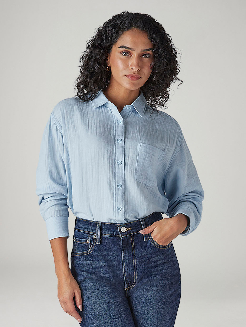 Women's Textured Relaxed Fit Shirt - 7f2b580c-084a-4556-b820-8ab560fac166 View