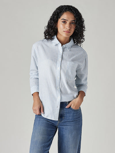 Women's Striped Relaxed Fit Shirt-image-45
