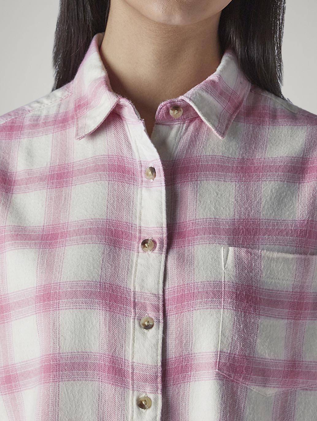 Women's Checkered Pink Relaxed Fit Shirt - 20 View