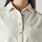 Women's Solid Relaxed Fit Corduroy Shirt - Detail View
