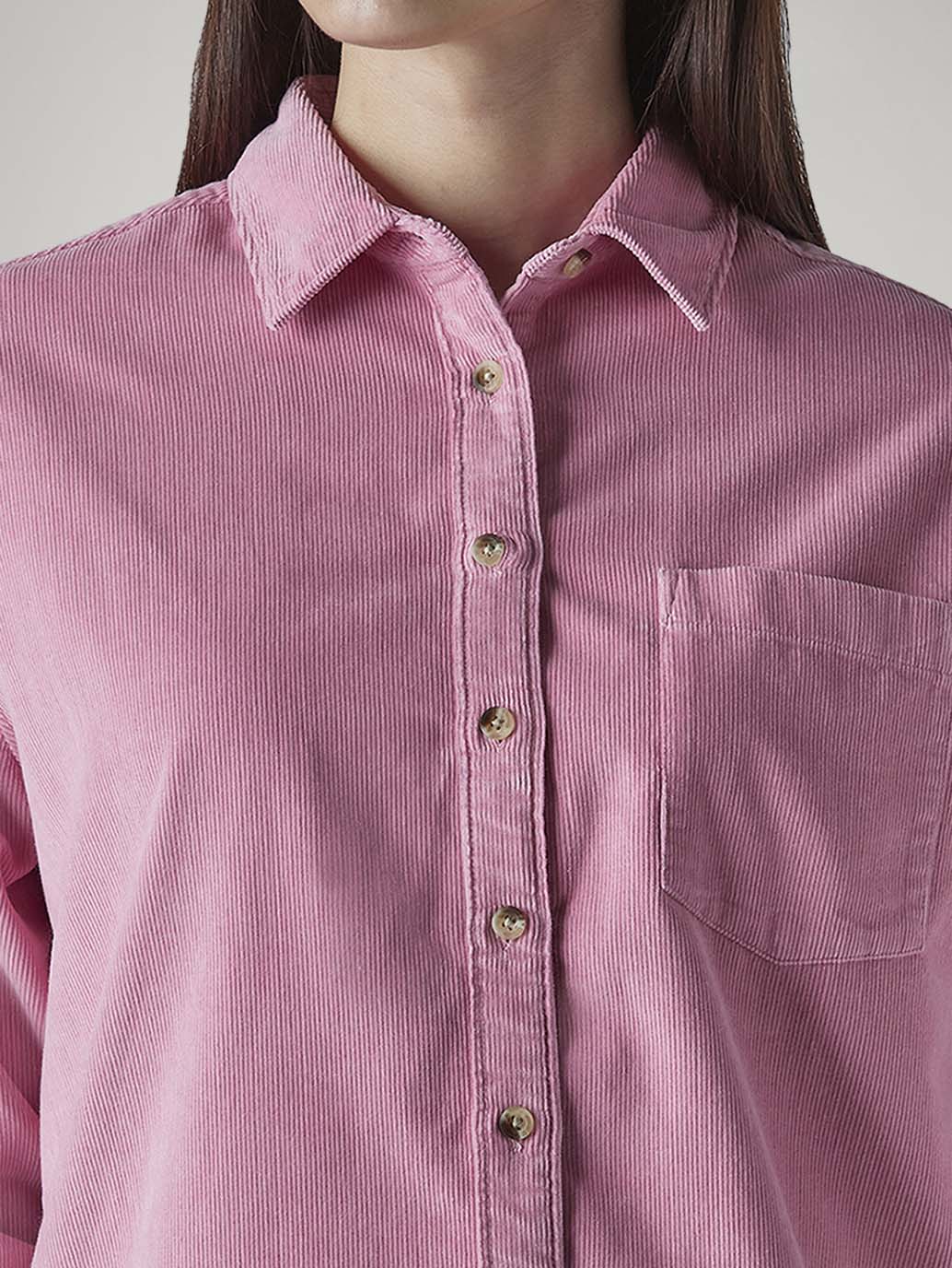 Women's Solid Relaxed Fit Overshirt - 20 View