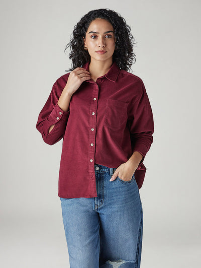 levi's Women's Solid Relaxed Fit Corduroy Shirt-picture-34