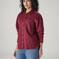 Women's Solid Relaxed Fit Corduroy Shirt - Side View