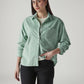 Women's Solid Relaxed Fit Corduroy Overshirt - Styleshot View