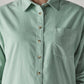 Women's Solid Relaxed Fit Corduroy Overshirt - detail View