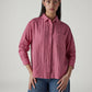 Women's Striped Relaxed Fit Shirt - Front View