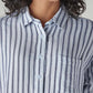 Women's Striped Relaxed Fit Double Cloth Shirt - Detail View