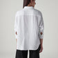 Women's Textured Relaxed Fit Double Cloth Shirt - Back View