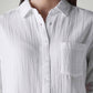Women's Textured Relaxed Fit Double Cloth Shirt - Detail View