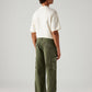 Men's Olive Baggy Fit Mid Rise Cargo Trousers - Back View