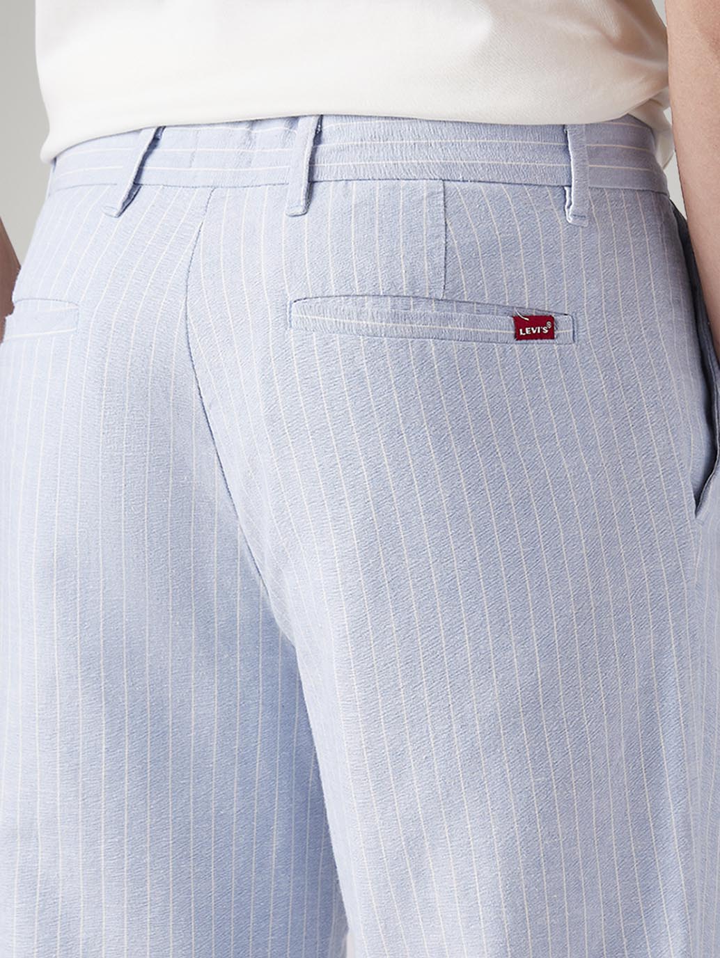 Men's Light Blue Authentic Relaxed Straight Fit Mid Rise Chinos - 20 View