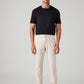 Men's Cream Authentic Relaxed Fit Mid Rise Linen Chinos - Front View