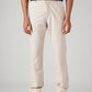 Men's Cream Authentic Relaxed Fit Mid Rise Linen Chinos - Front View