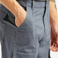 Men's Grey Straight Fit Mid Rise Commuter Cargos - Detail View