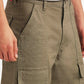 Men's Olive Straight Fit Mid Rise Commuter Cargos - Detail View