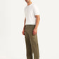 Men's Olive Straight Fit Mid Rise Commuter Cargos - Side View