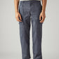 Men's Grey Straight Fit Commuter Mid Rise Trousers - Front View