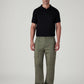 Men's Olive Straight Fit Mid Rise Cargos - Front View