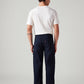 Men's Navy Straight Fit Mid Rise Commuter Cargos - Back View