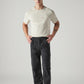 Men's Black Straight Fit Mid Rise Cargos - Front View