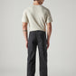 Men's Black Straight Fit Mid Rise Cargos - Back View