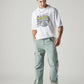 Men's Light Green Straight Fit Mid Rise Cargos - Styleshot View