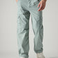 Men's Light Green Straight Fit Mid Rise Cargos - Front View