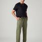 Men's Olive Relaxed Tapered Fit Mid Rise Linen Cargos - Styleshot View