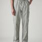 Men's Olive Relaxed Tapered Fit Mid Rise Linen Cargos - 3b8b1c51-ff19-4b0d-bcb1-6b7c09052a23 View