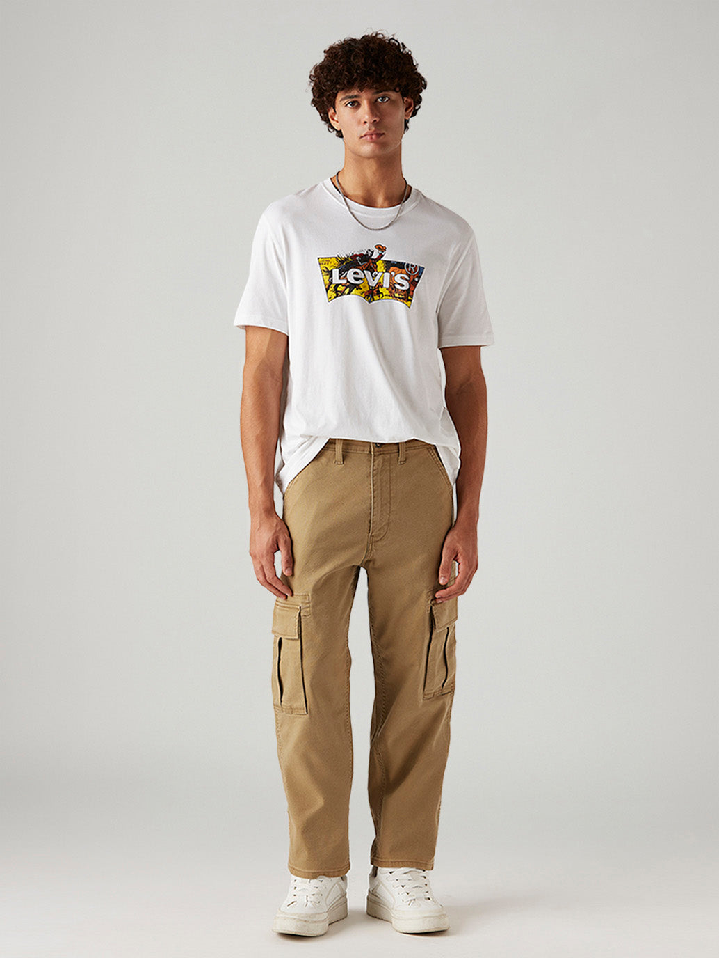 Men's 568 Brown Loose Fit Mid Rise Cargos