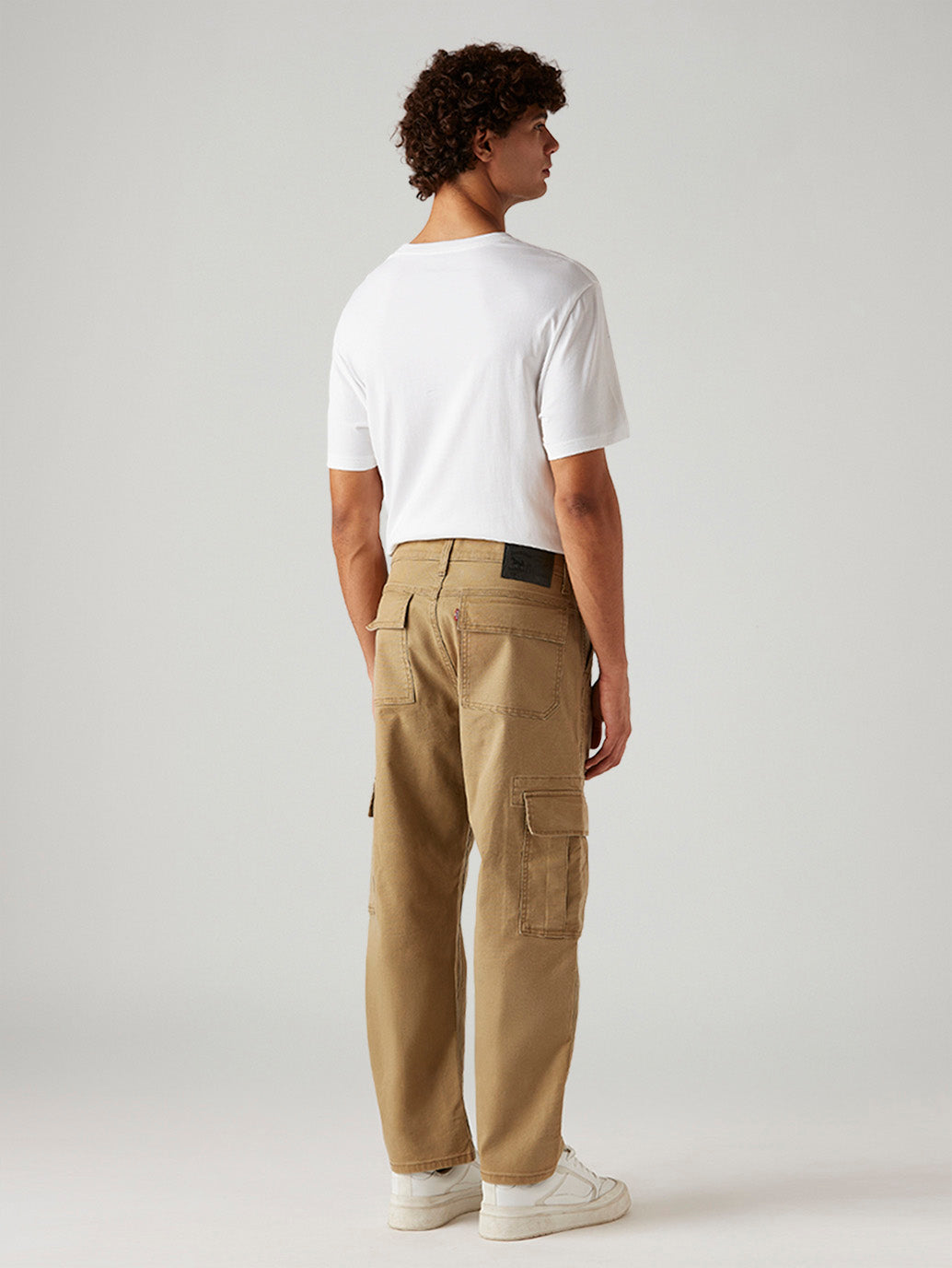 Men's 568 Brown Loose Fit Mid Rise Cargos - Back View