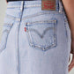 Women's Light Blue Regular Fit Mid Rise Ankle Column Skirt - Detail View
