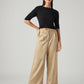 Women's Beige XL Straight Loose Fit Mid Rise Trouser - Styleshot View